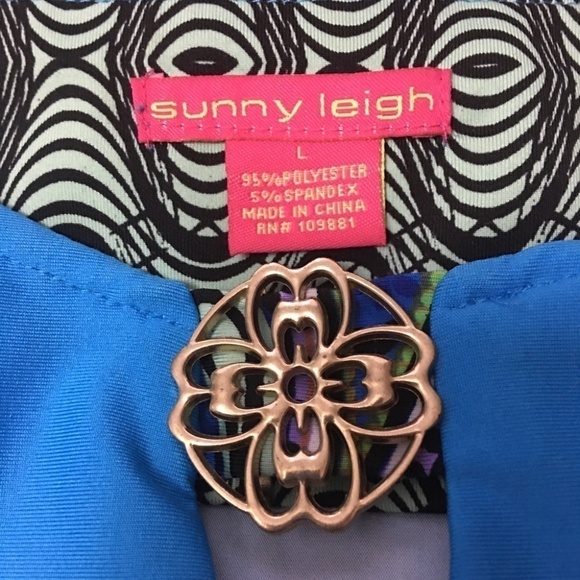 SUNNY Leigh Jersey Dress Colourful Paisley Gorgeous with Broach - Picture 10 of 13